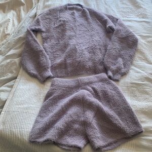 Sweater and Short Set! 2 piece fuzzy matching set 💜